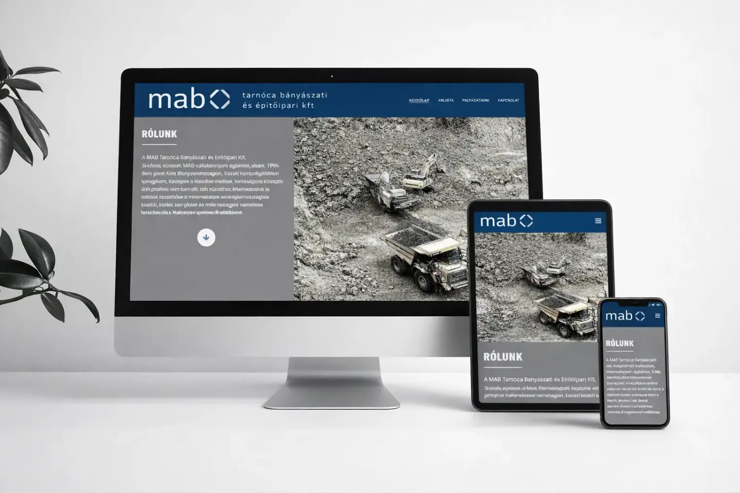 Website für Bergbau- und Bauunternehmen